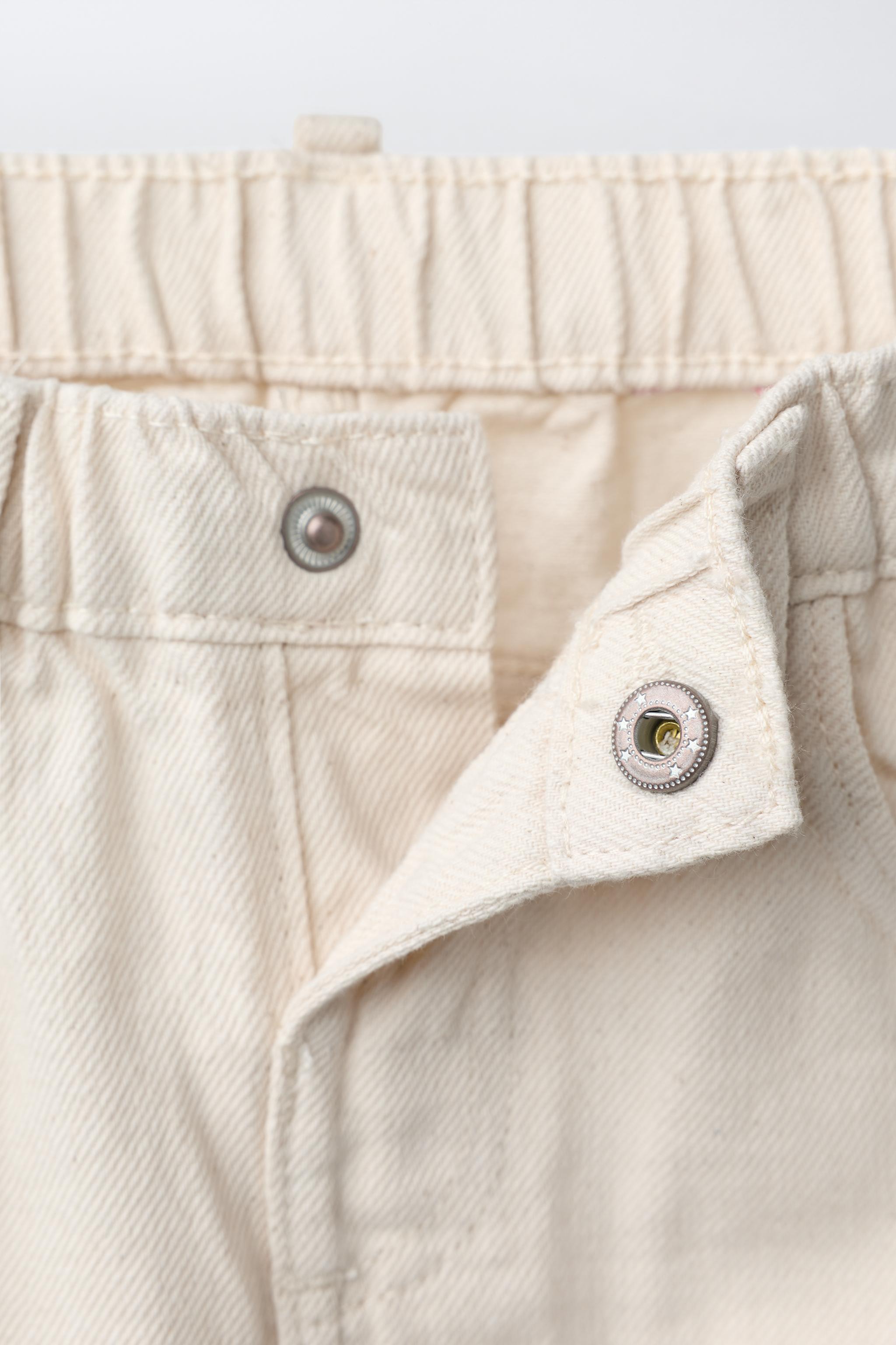 EMBROIDERED BARREL TWILL PANTS
